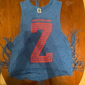 “Zumba Dance Tribe” Red & Blue Tribal Muscle Tank - Women’s XSmall - Never Worn